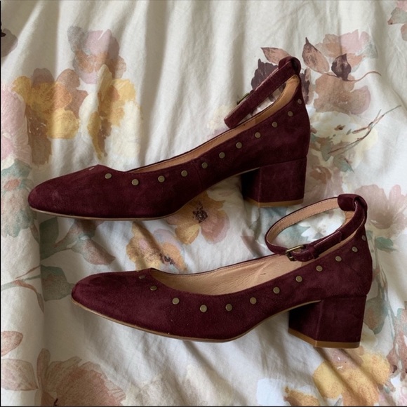 Madewell Wine Block Heels - Picture 6 of 8